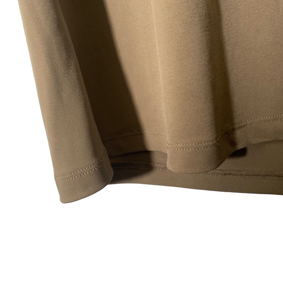 Susan graver tan XXS ruched sleeves liquid knit shirt comfort soft v neck - Picture 4 of 10